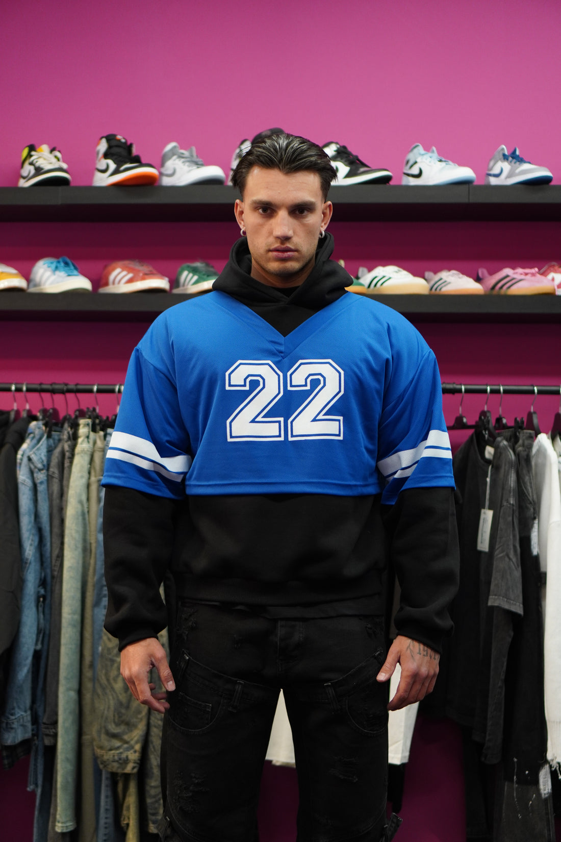 Hoodie Football Blue